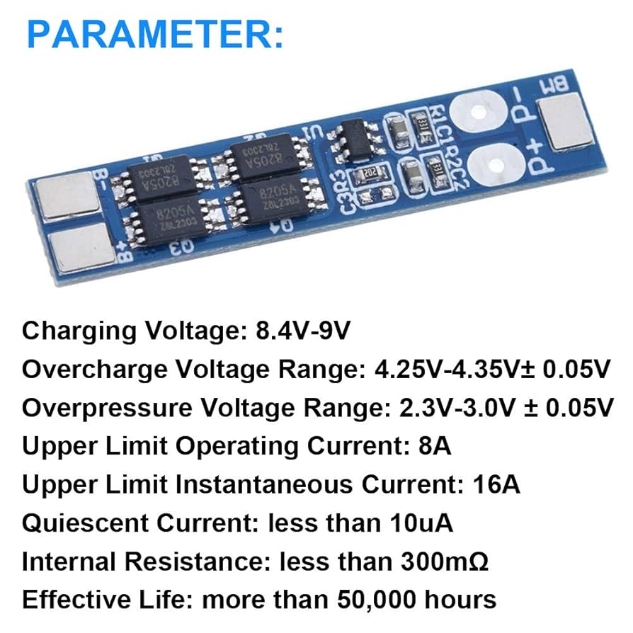 Amazon.co.jp: Youmile 10個 2S 7.4V 8.4V 8A リチウム電池保護
